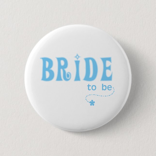 Blue Bride to Be 6 Cm Round Badge (Front)