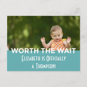 Blue Bright Modern Stripes Adoption Announcements