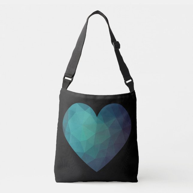 Blue broken heart crossbody bag (Front)