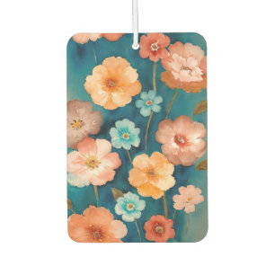 Blue, Bronze and Rust Floral Car Air Freshener