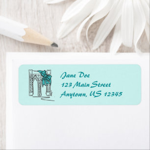 Blue Brooklyn Bridge NYC Christmas Hanukkah Return Address Label