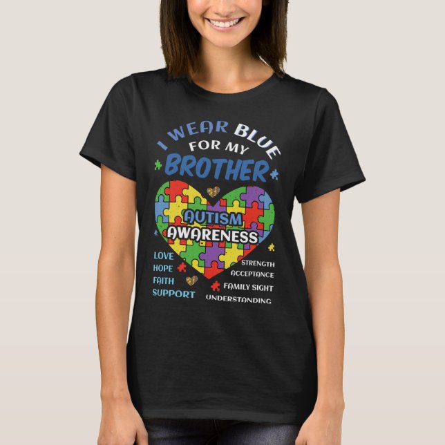 Blue Brother Puzzle Special Autism Awareness T-Shirt (Front)