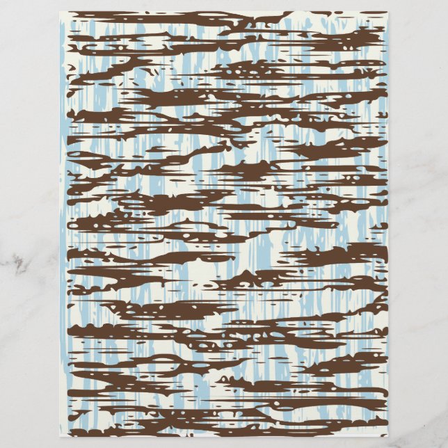 Blue & Brown Abstract Scrapbook Paper (Front)