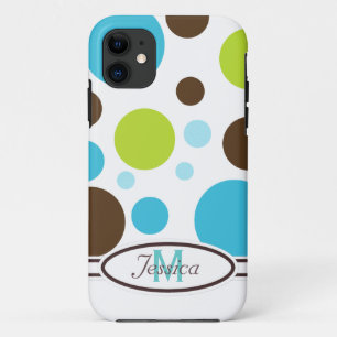 Blue, Brown and Green Monogram  iPhone 5 Case