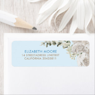 Blue Brown and Sage Foliage Return Address Label