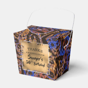 Blue Brown Animal Print Pattern Favour Box
