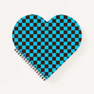 Blue Brown Diamond Chequered Pattern Notebook