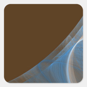 Blue & Brown Fractal Background Square Sticker
