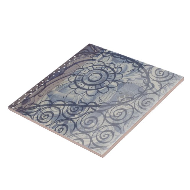 Blue brown grey with angel industrial loft style ceramic tile (Side)