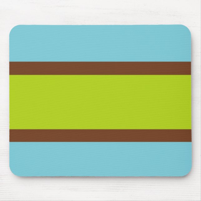 Blue, Brown & Lime Green Striped Mousepad (Front)