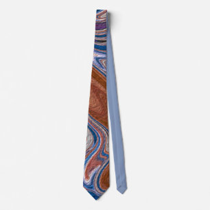 Blue & Brown Marble Neck Tie