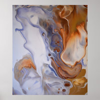 Blue Brown Modern Contemporary Abstract Art