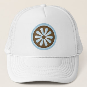 Blue brown pastel daisy trucker hat