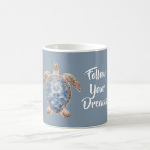 Blue Brown Sea Turtle Coffee Mug