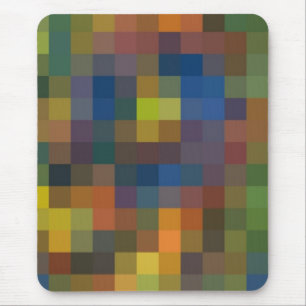 Blue Brown Squares Mousepad