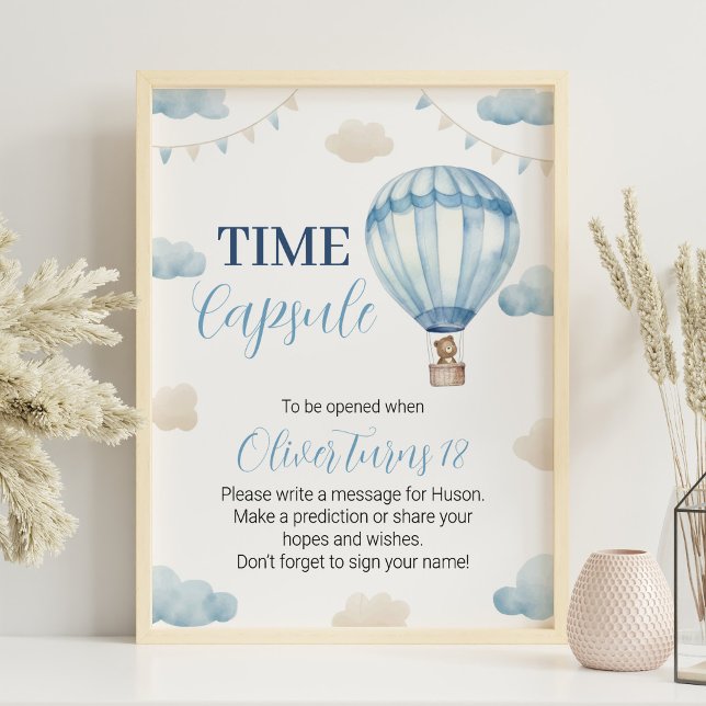 Blue Brown Teddy Bear Birthday Time Capsule Poster (Creator Uploaded)