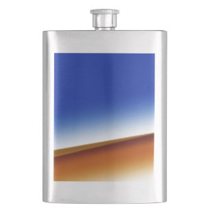Blue brown white abstract texture art background hip flask