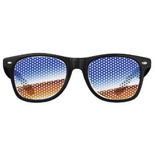 Blue brown white abstract texture art background retro sunglasses