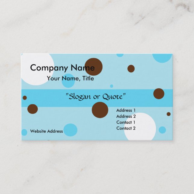 Blue/Brown & White Circles Business Card (Front)