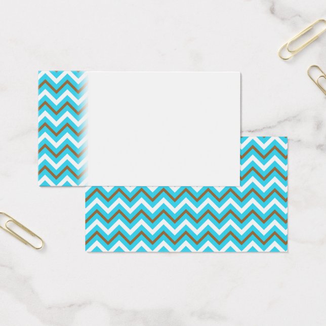 Blue Brown White Zig Zag Lines Geometric Sea Wave (Office)
