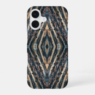 Blue & Brown Wood Beams Photo Perspective Pattern iPhone 16 Case