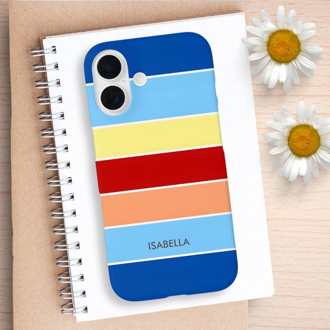 Blue Brown & Yellow Stripes Monogram Case-Mat Case-Mate iPhone Case (Creator Uploaded)