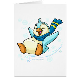 Blue Bruce sliding across ice