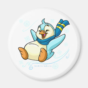 Blue Bruce sliding across ice Magnet