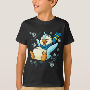 Blue Bruce sliding across ice T-Shirt
