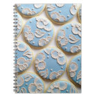 Blue Brush Embroidered Cookies