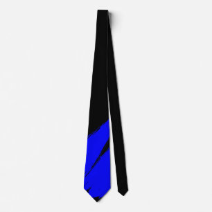 Blue Brush Modern Black Background Tie
