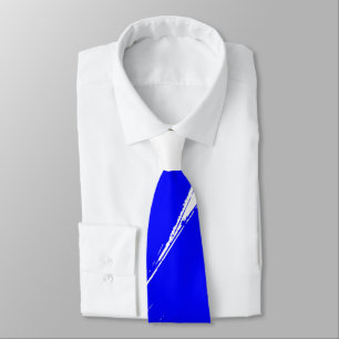 Blue Brush Modern White Background Tie