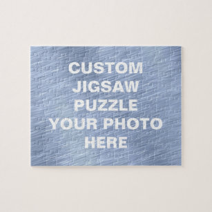 Blue Brushed Metal Textured Jigsaw Puzzle