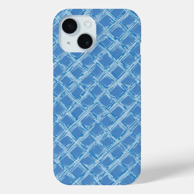 Blue Brushstroke Lattice Case-Mate iPhone Case (Back)
