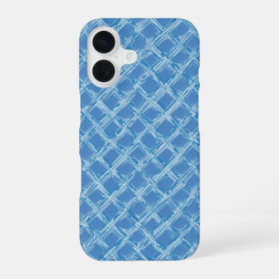 Blue Brushstroke Lattice iPhone 16 Case