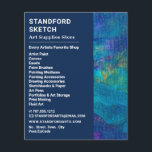 Blue Brushstrokes, Art Supplies Store Flyer<br><div class="desc">Blue Brushstrokes,  Art Supplies Store Advertising Flyer by The Business Card Store.</div>