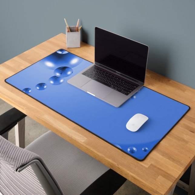 Blue Bubble Abstract Desk Mat (Office 2)