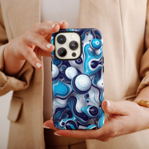 Blue Bubble Abstract   iPhone 14 Case-Mate Case-Mate iPhone 14 Case