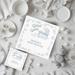Blue Bubble Bath Animal Baby Shower Napkin