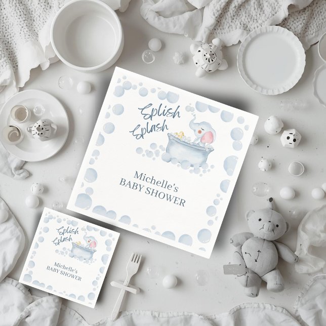 Blue Bubble Bath Animal Baby Shower Napkin (Creator Uploaded)