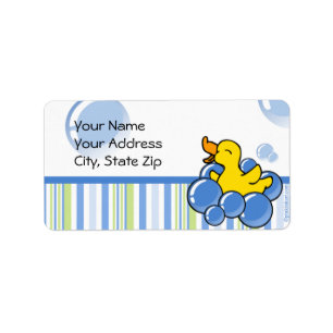 Blue Bubble Ducky Label