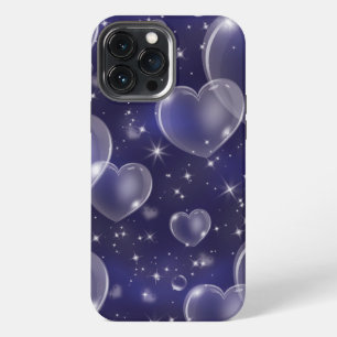 Blue Bubble Hearts Cute Girly 90's Style iPhone 13 Pro Max Case