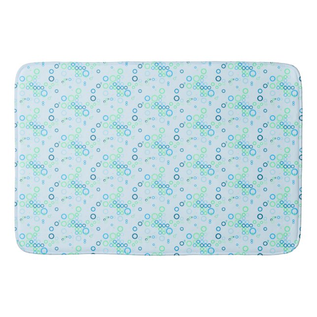 Blue Bubble Pattern Bath Mat (Front)