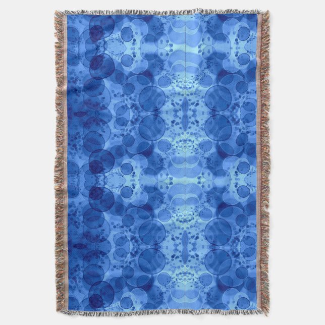 Blue Bubble Pattern Blanket (Front Vertical)