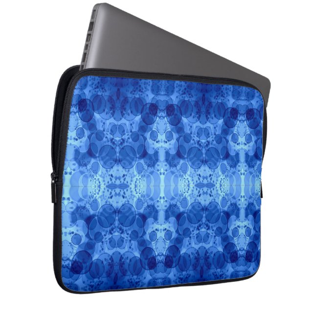 Blue Bubble Pattern Blanket Laptop Sleeve (Front Right)