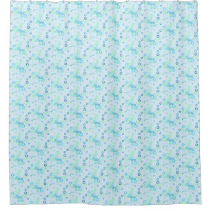 Blue Bubble Pattern Shower Curtain