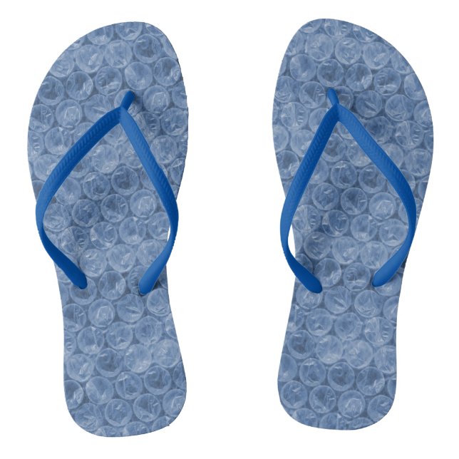 Blue bubble wrap thongs (Footbed)