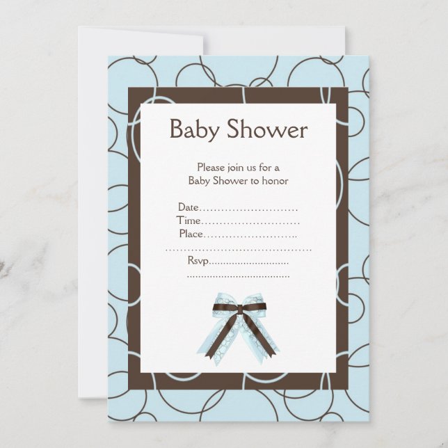 Blue bubbles baby shower invitation (Front)