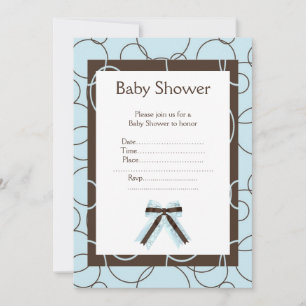 Blue bubbles baby shower invitation