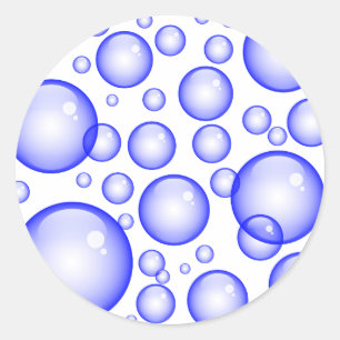 Blue Bubbles Classic Round Sticker